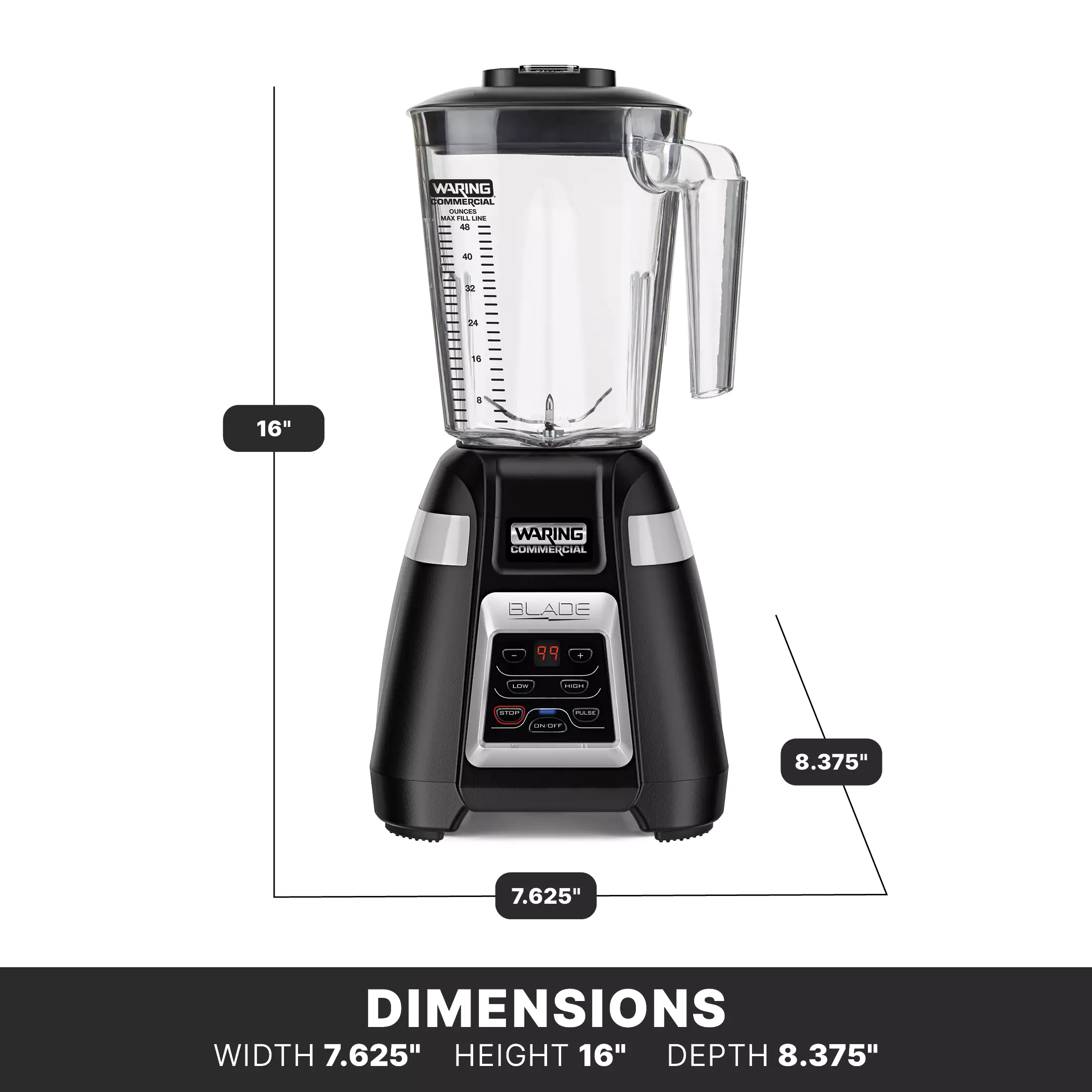 Blade Blender with Electronic Touchpad Control and Timer
